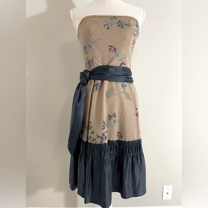 Anthropologie/Tabitha | Romantic Floral Midi Strapless Dress | Size 6